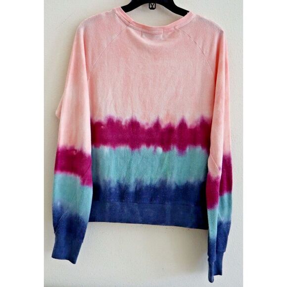 Wildfox W636106 Women Sz S Pink/Purple/Blue DipDye Raglan Baggy Beach Sweatshirt - Picture 3 of 8